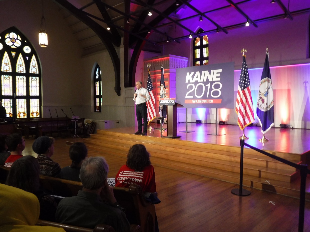 U.S. Senator Tim Kaine brings his reelection campaign to Charlottesville
