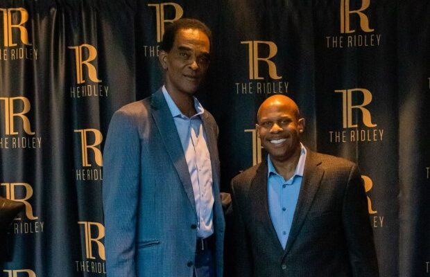 Jay Hart with Ralph Sampson Jay Hart with Ralph Sampson