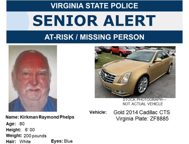 State Police issued senior alert on behalf of the Rockbridge County Sheriff’s Office